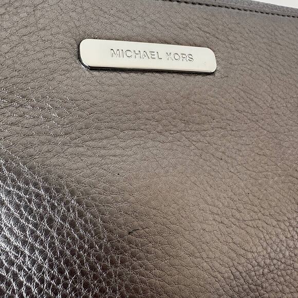 Michael Kors Metallic Grey/Silver Leather Clutch - Picture 3 of 8